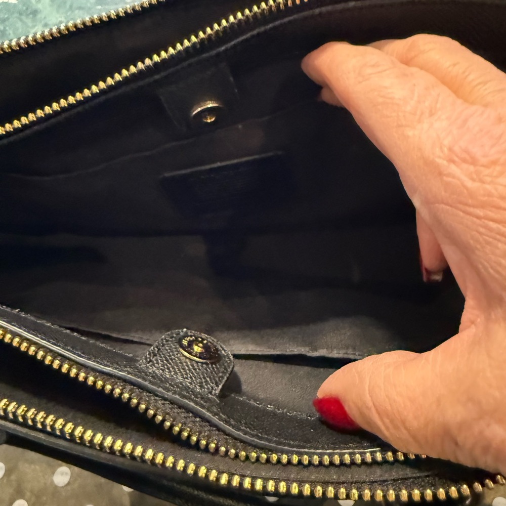 Coach Black Satchel with Gold Accents - Picture 7 of 9